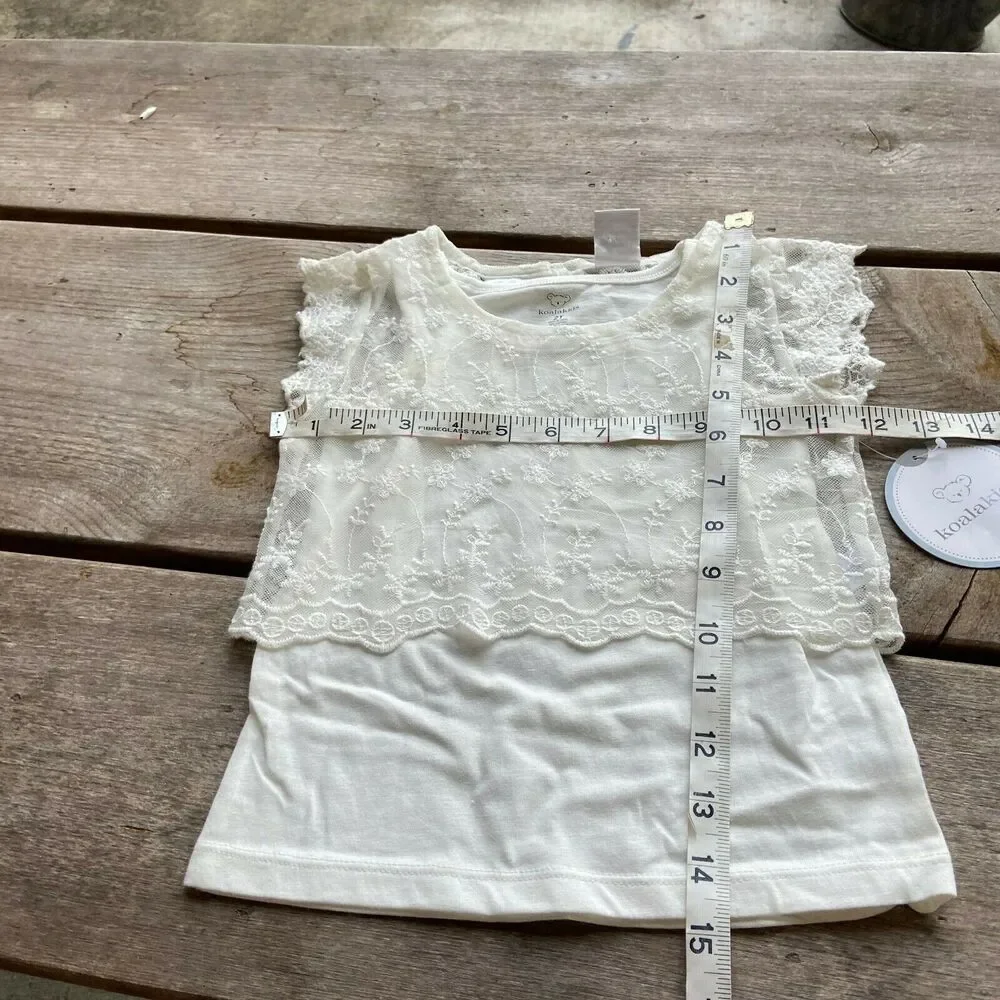 Koala Kids Girls Outfit‎ Size 2T Sahara Black Cream Lace Funky Print Top Shorts